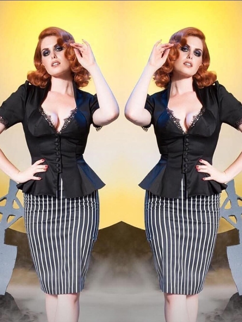 Pinup Coture Lilith Black Blouse